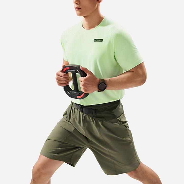 Li-Ning Breathable Solid Color Round Neck Versatile Sports Short Sleeve T-Shirt Men Tops Dynamic-Green ATSU031-2