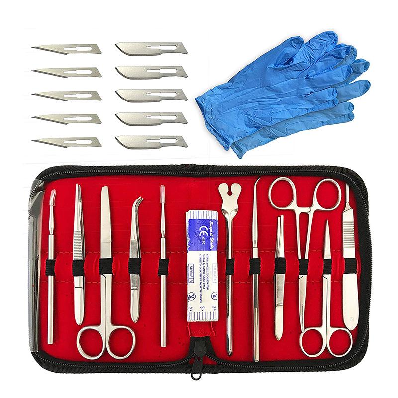 Medical Silicone Suture Kit Students Practice Suture Practice Model Stainless Steel Probe Scissors Tweezers Experimental Tool