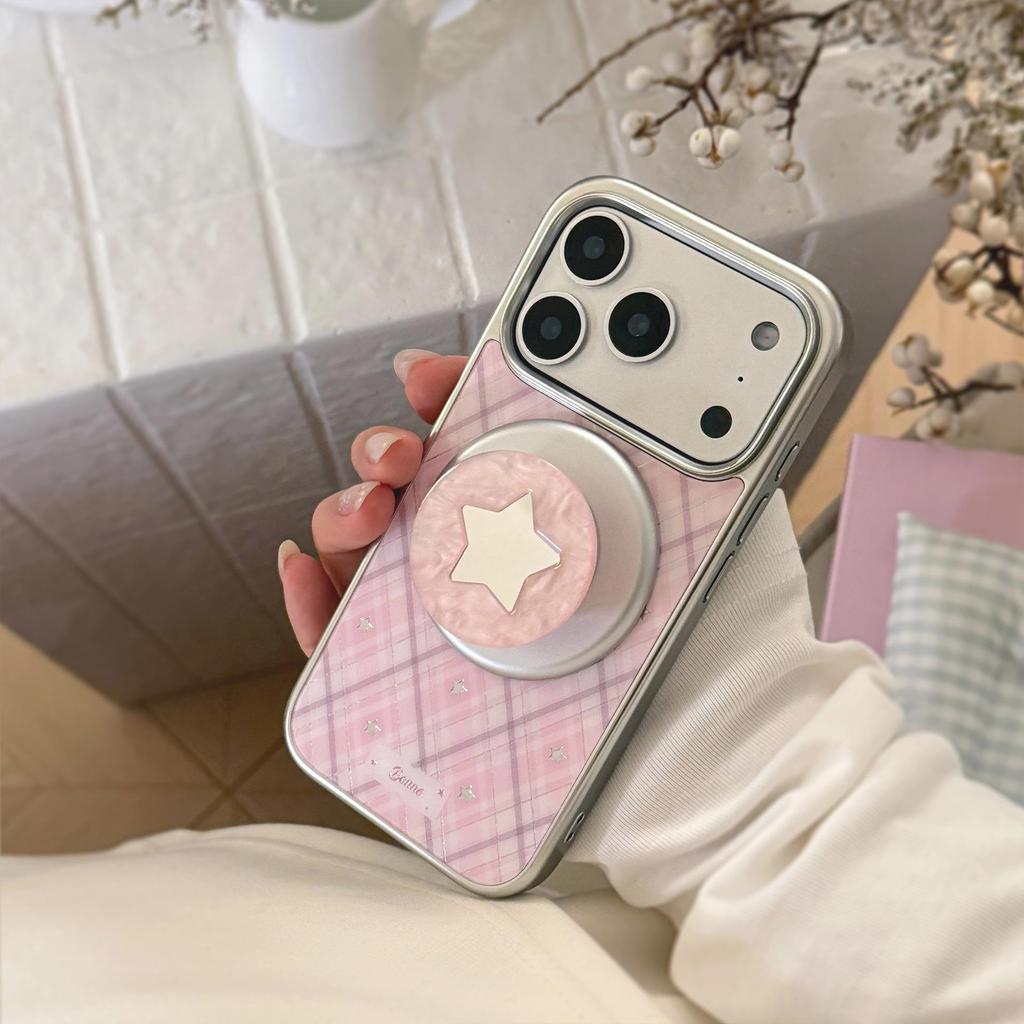 Artistic Pink Shell Magnetic Phone Case for iPhone 16, iPhone 17, and iPhone 17 Pro Max