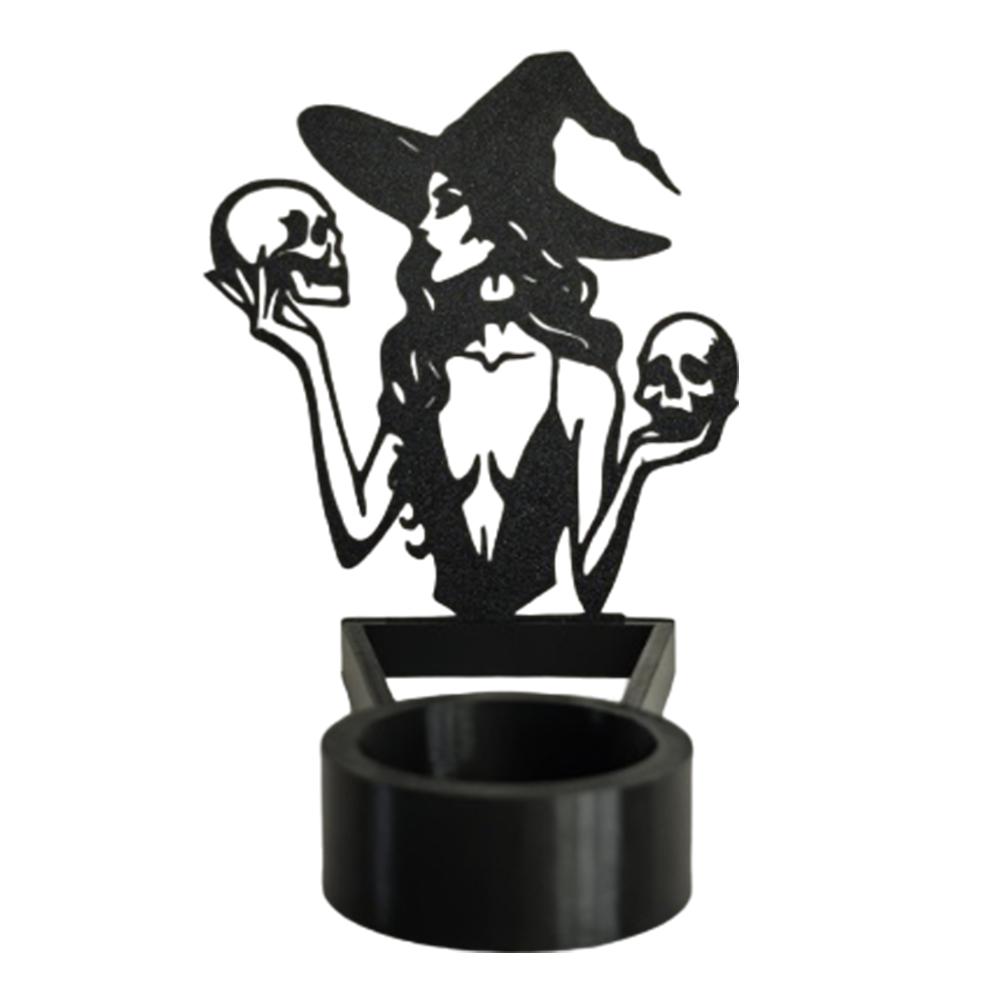 Halloween Funny Shadow Stand Foldable Horror Candle Holder Multi-Purpose Projection Candle Stand Atmosphere Arrangement Craft