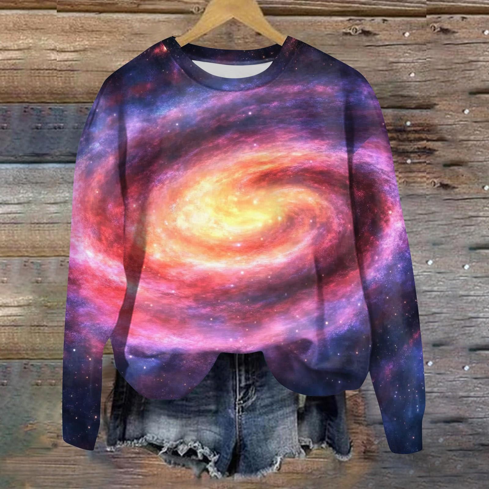 

Жіноча вільна повсякденна толстовка з круглим вирізом і довгими рукавами з принтом, модний топ з довгими рукавами XXL