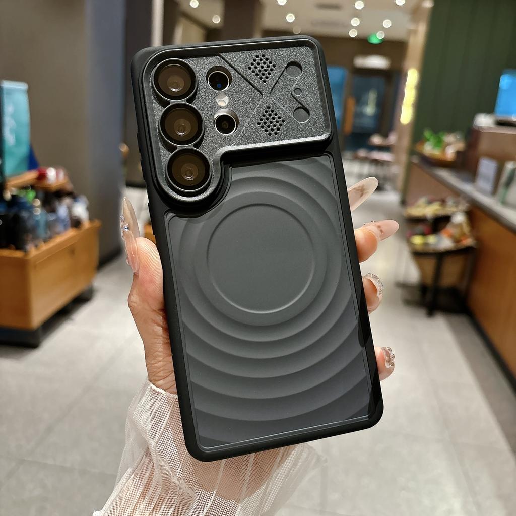 Applicable to Samsung S26Ultra mobile phone case, skin-sensitive ripple magnetic tape lens film S26 anti-drop hard case