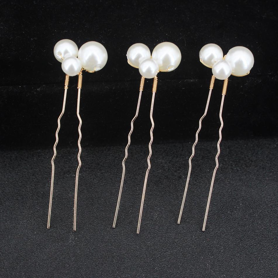 3 Pièces Mariage Pinces à Cheveux en U Coiffe de Mariée Couleur Or Épingles à Cheveux Perle Accessoires Cheveux Femme Coiffe de Mariée Bijou Cadeau