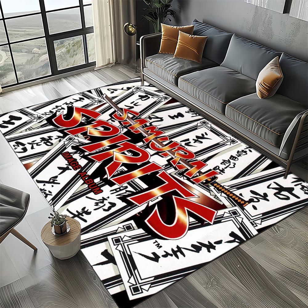 Retro Game Samurai Spirits Shodown Haohmaru Cartoon Carpet Rug for Living Room Bedroom Home Sofa Decoration,Non-slip Floor Mat