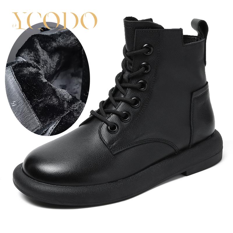 

Женские осенние и зимние удобные ботинки Marton из натуральной кожи, студенческие ботинки для девочек в повседневном стиле 36