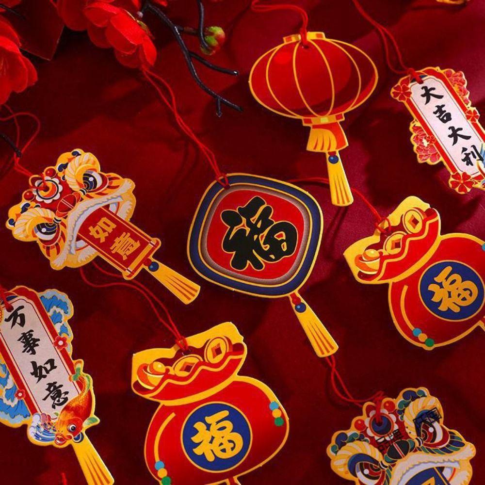 12pcs/set Hangable New Year Bonsai Hanging Tag Decorative Fortune Tree Small Pendants  Christmas