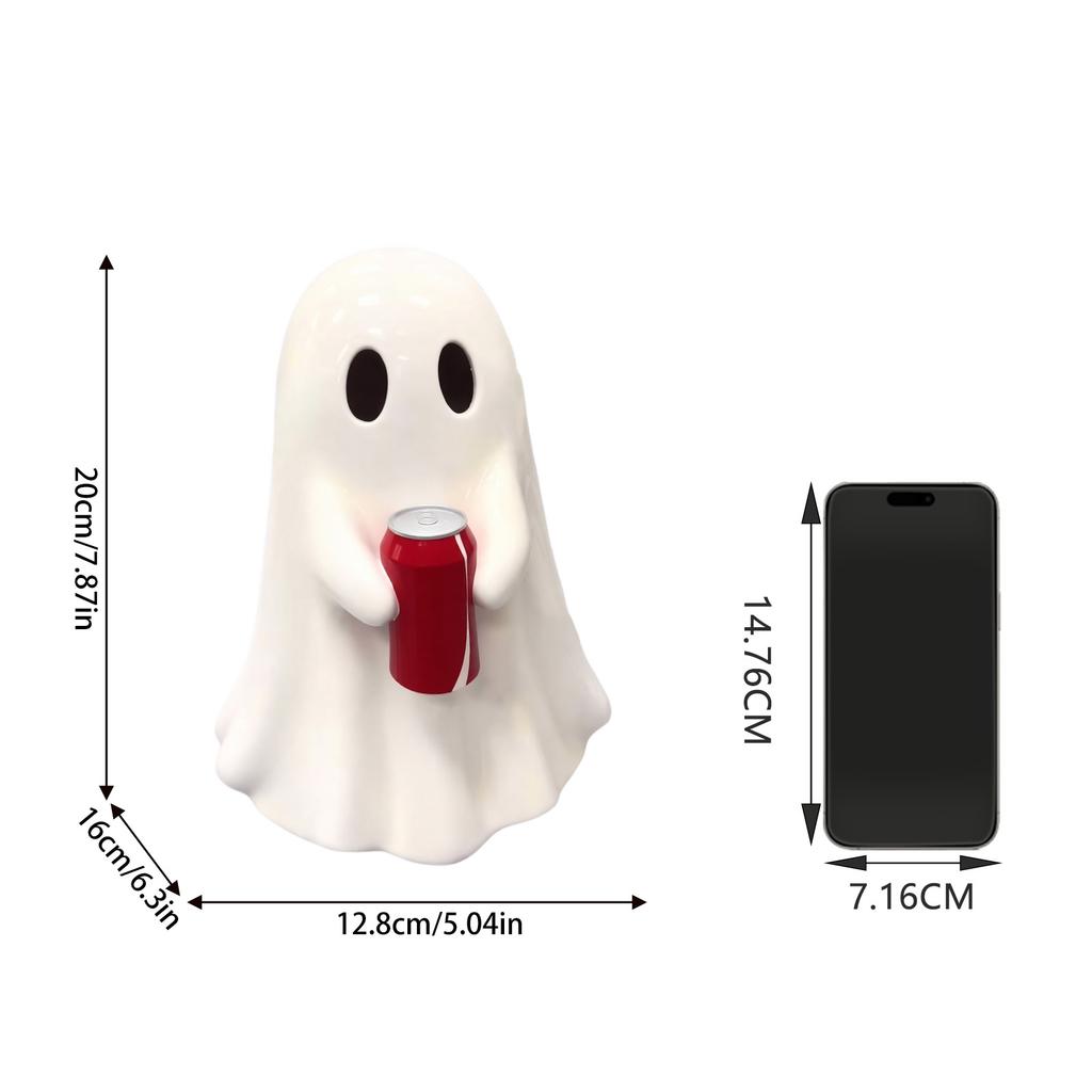 Carina Figurina di Halloween che Tiene una Lattina di Cola per Decorazione Festa