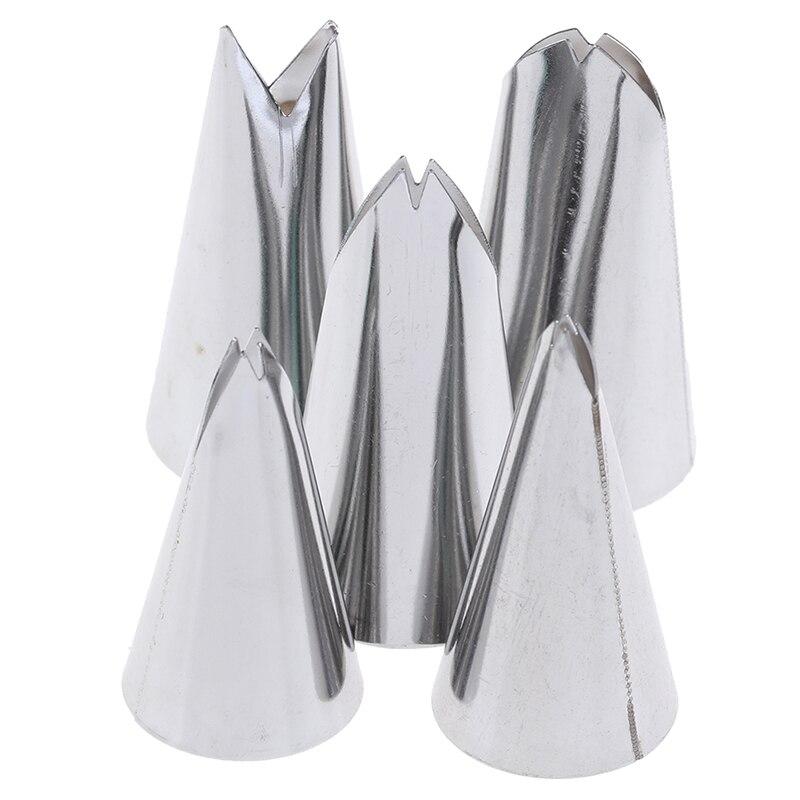 5Pcs/set Leaves Cream Decorated Mouth Nozzles Stainless Steel Baking Tools Nozzles Pastry Cake Decorating Pastry Fondant Tools