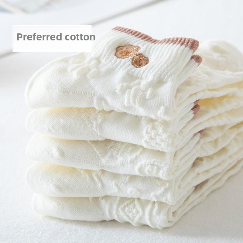 5 Pairs of Ladies Summer Cotton Lovely Shallow Mouth Short Boat Socks