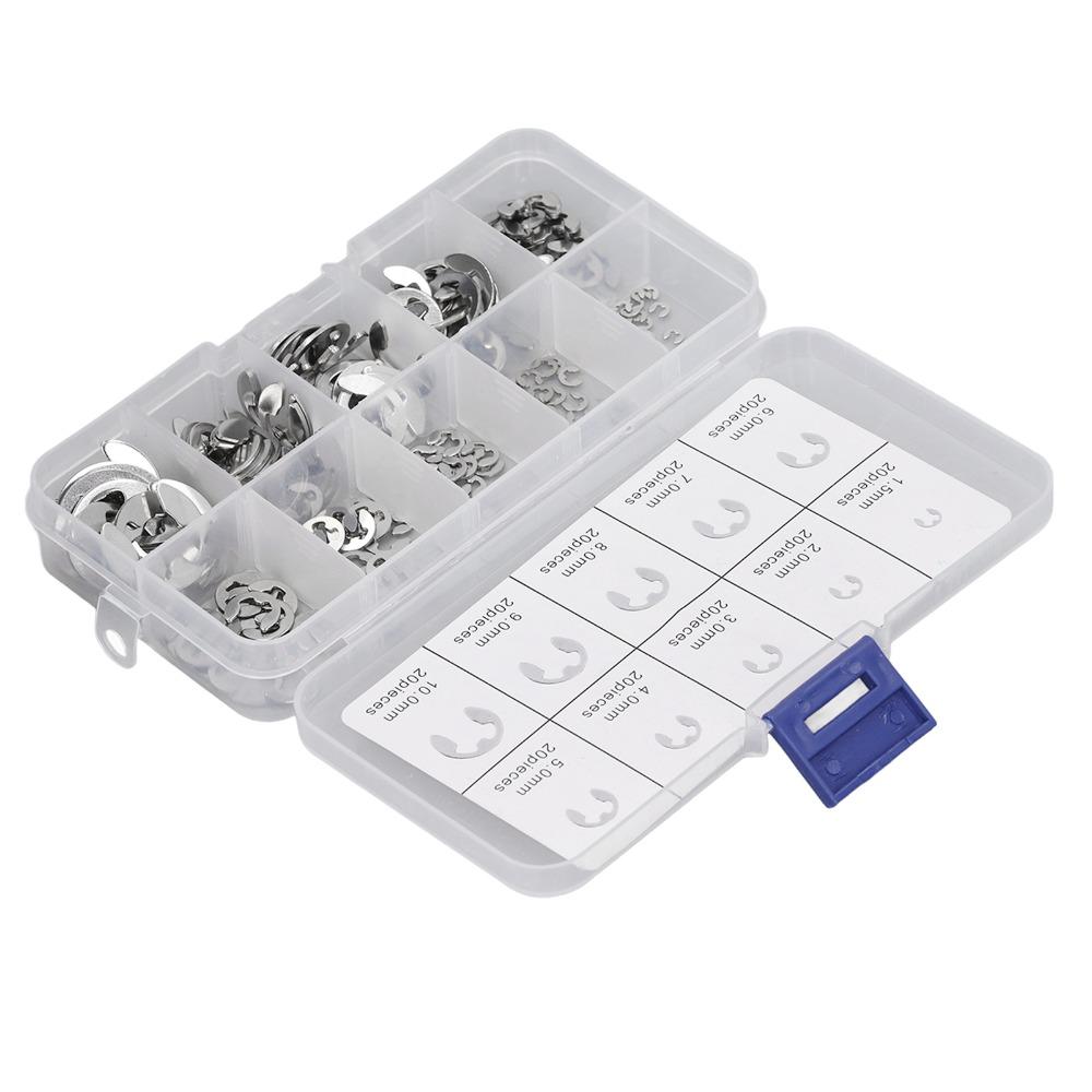 Stainless Steel E Clip Assortment Kit 304 Stainless Steel E-Clip Assortment Set For Gears
