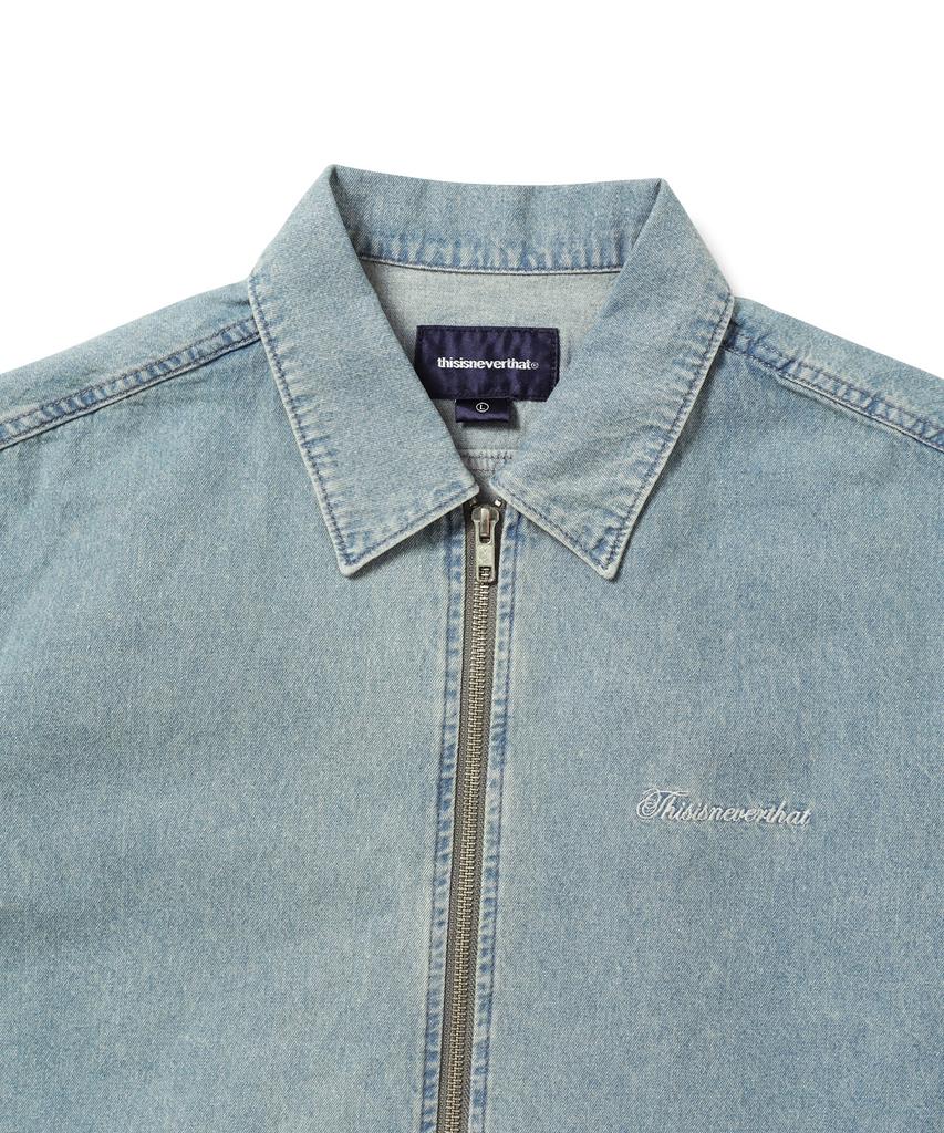 THISISNEVERTHAT Washed Denim Zip S/S Shirt Washed Blue