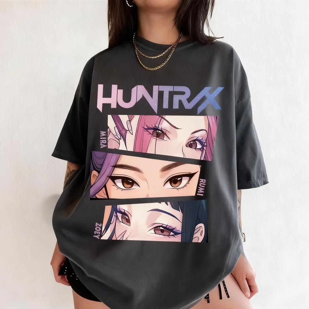 Kpop Demon Hunters T Shirt Comfort Colors Tee Huntrix Girl Shirt Gift for Kpop Fan Mira Rumi Joey Idol Group Huntrix Merch Tops