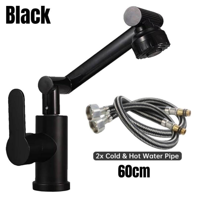 Universal Bathroom Sink Faucet with Hose 1080° Swivel Multifunction Cold and Hot Water Tap Kitchen Sink Faucet 2 Modes Water Tap