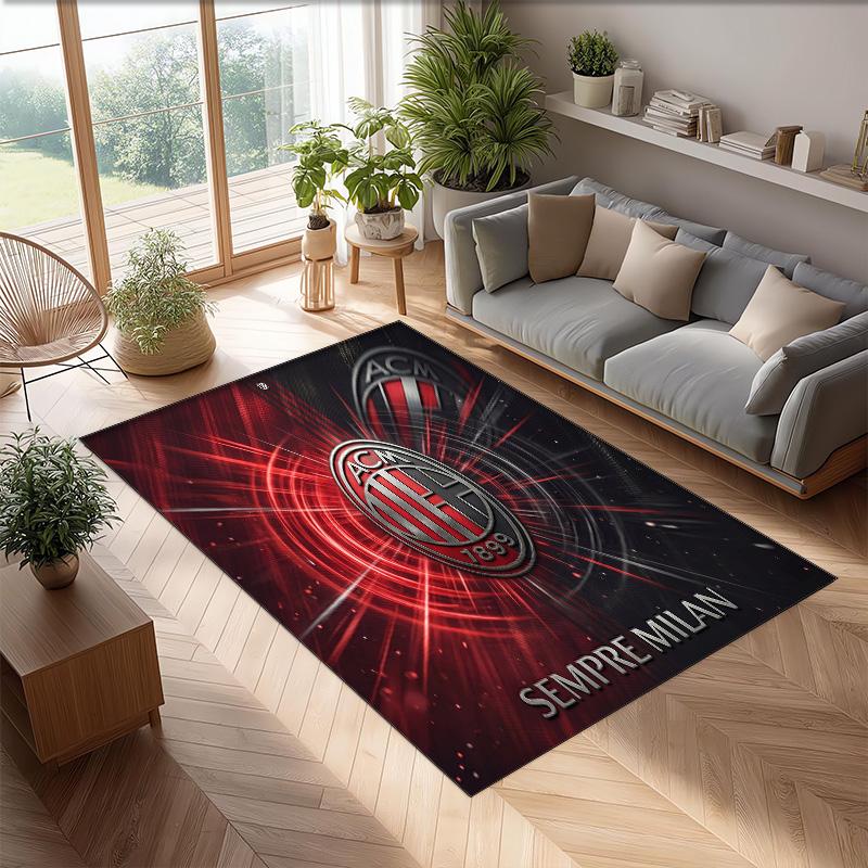 AC Milan Printed Flannel Area Rug Non Slip Soft Polyester Floor Carpet Indoor Decor Mat for Bedroom Living Room Sofa Game Room Home Decoration