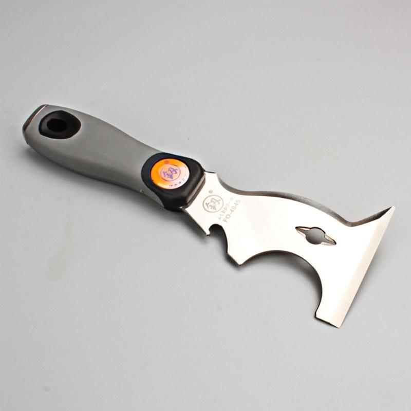 10in1 Paint Scraper Putty Knife Functional Tool for Home Improvement DIY Project Rust Resistant Steel Cutter Wood Handle