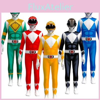Rangers Costume For Kids And Adults Featuring Durable Jumpsuit And Character Mask**