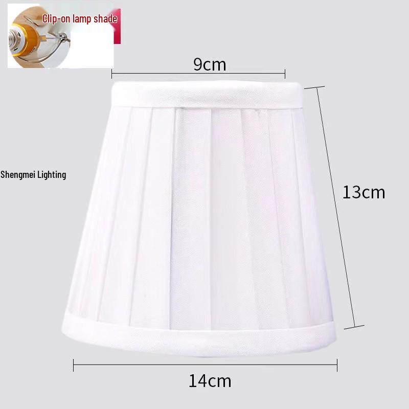 European Crystal Chandelier Fabric Lampshade, Clip-On, E27 Large Base, E14 Candle Bulb, Wall Light Shell Shade