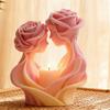 Rose Love Candle Silicone Mold DIY Craft Creative Rose Couple Human-Shaped Ornament Resin Mold Wedding Valentines Day Gift Decor