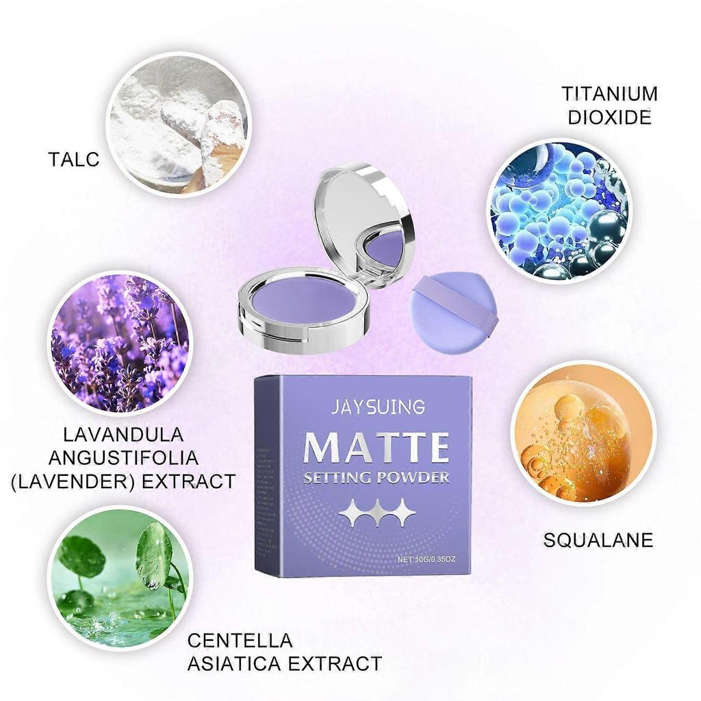 Jaysuing Mattes Finish Puder Natürlicher Langanhaltender Abdeckstift Ölkontrolle Leicht Nicht Leicht zu Schminken Finish Puder