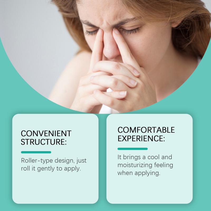 Refreshing Eye Roller For Hydration & Firming, Soothing Gel With Hyaluronic Acid & Mint Extract, Portable Massage Stick For Dark Circles & Puffiness