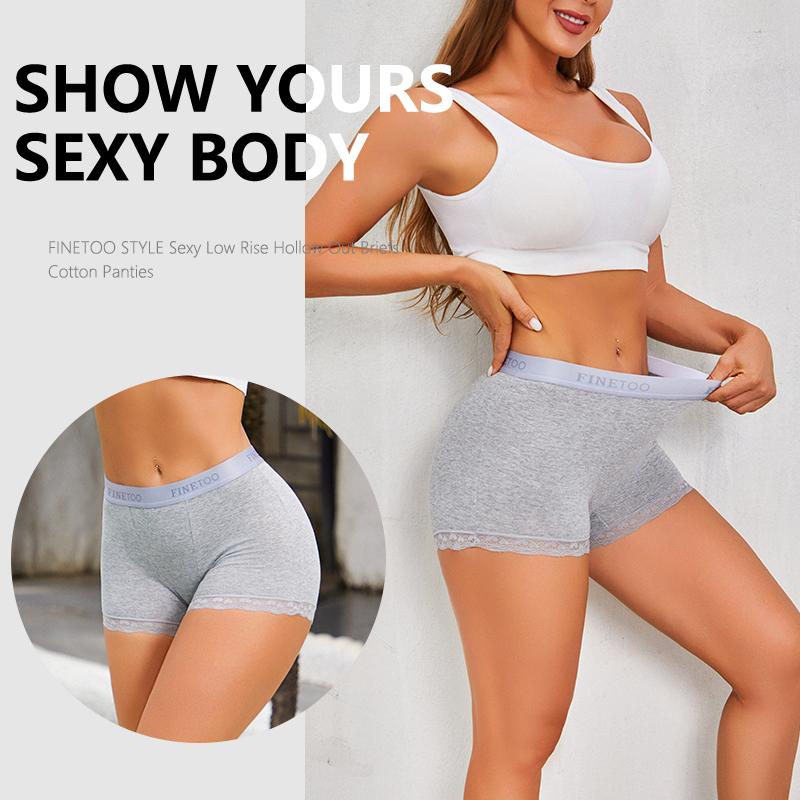 4Pcs Women's Lace Panties Cotton boxer briefs Seamless Sports Boxers Underwear Female Briefs Lingerie Intimate Underpant
