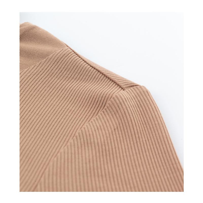 Mid Autumn Splicing Half High Collar Solid Color Long Sleeve T-shirt for Women Bottom Shirt