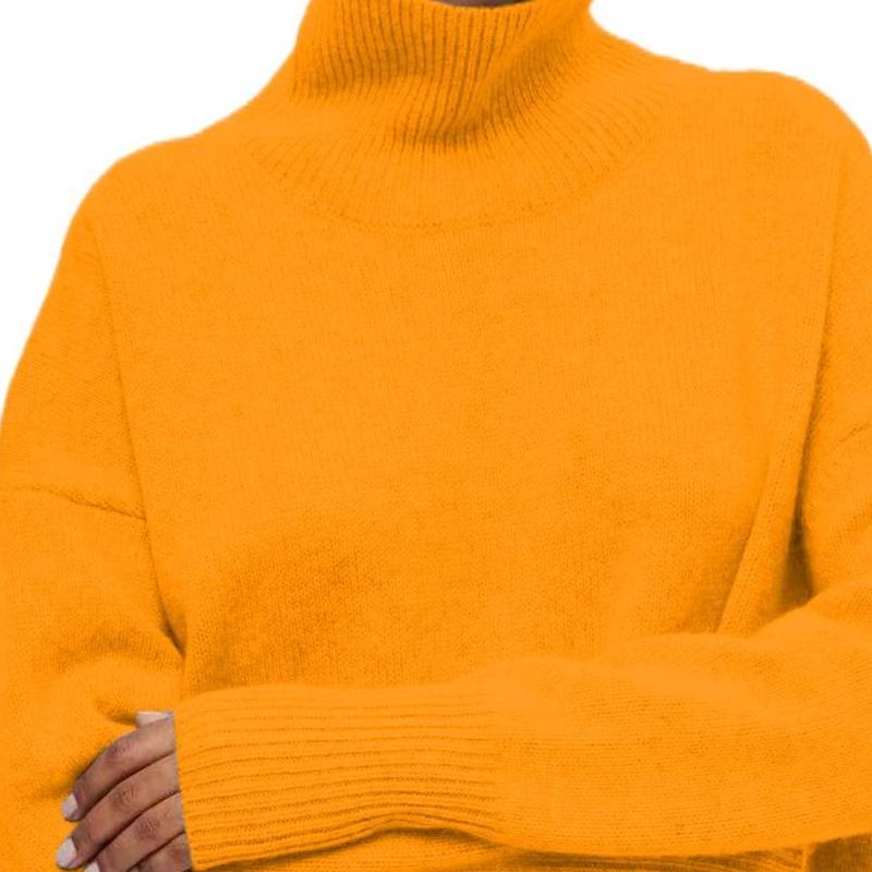 Podzim Zima Nový Módní Trend Svetr s Dlouhým Rukávem Lehký Pohodlný Pulovr s Kulatým Výstřihem Jednobarevný Pletený Svetr pro Ženy