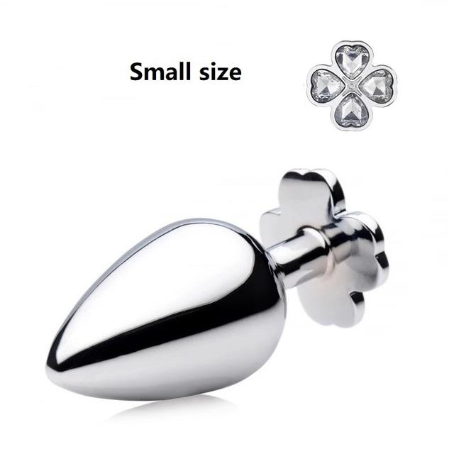 Nowy mały rozmiar czterolistna koniczyna metalowa analna zatyczka analna 12 kolorowych koralików jubilerskich kulki kegla silikonowe jaja seks zabawka dla mężczyzn i kobiet