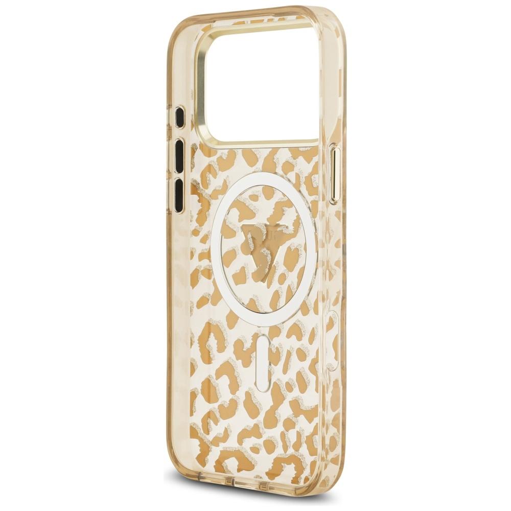 Etui Guess Leopard Glitter Magsafe Do    Iphone 17 Pro Max Brązowy