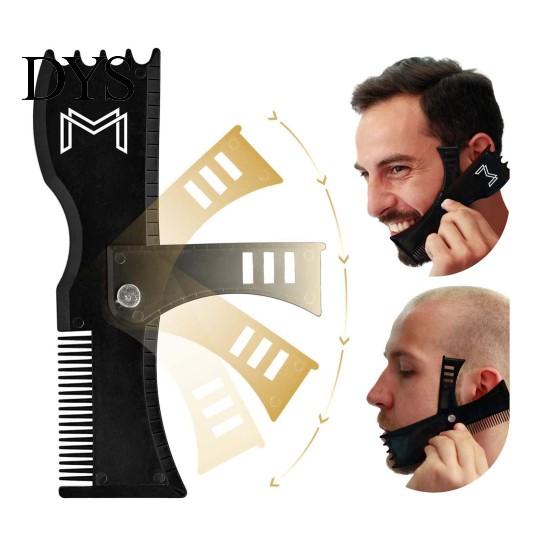 Facial Hair Grooming Tool Beard Styling Comb Portable Line Up Edging Shaping 360-Degree Rotation Perfect Men for All Face Shapes Home School