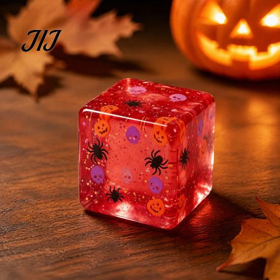 Halloween Stressball Sensorisches Spielzeug, Knetspielzeug mit Kürbis Schädel Spinnenmuster, Klar Angstlinderung Partygeschenke