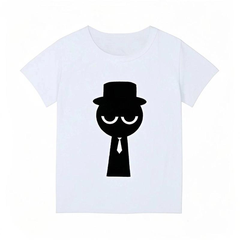 

Sprunki Бавовна Короткий Рукав Одяг Діти Сонце Грати Футболка Incredibox Дівчатка Короткий Рукав Хлопчики Аніме Милий Повсякденний Одяг 100cm білий