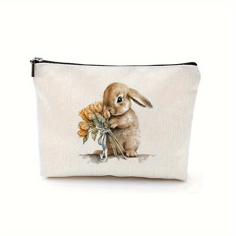 Easter, Rabbit Pattern, Carry on Luggage Bag, Zippered Storage Bag, Cosmetic Storage Bag, Makeup Bag
