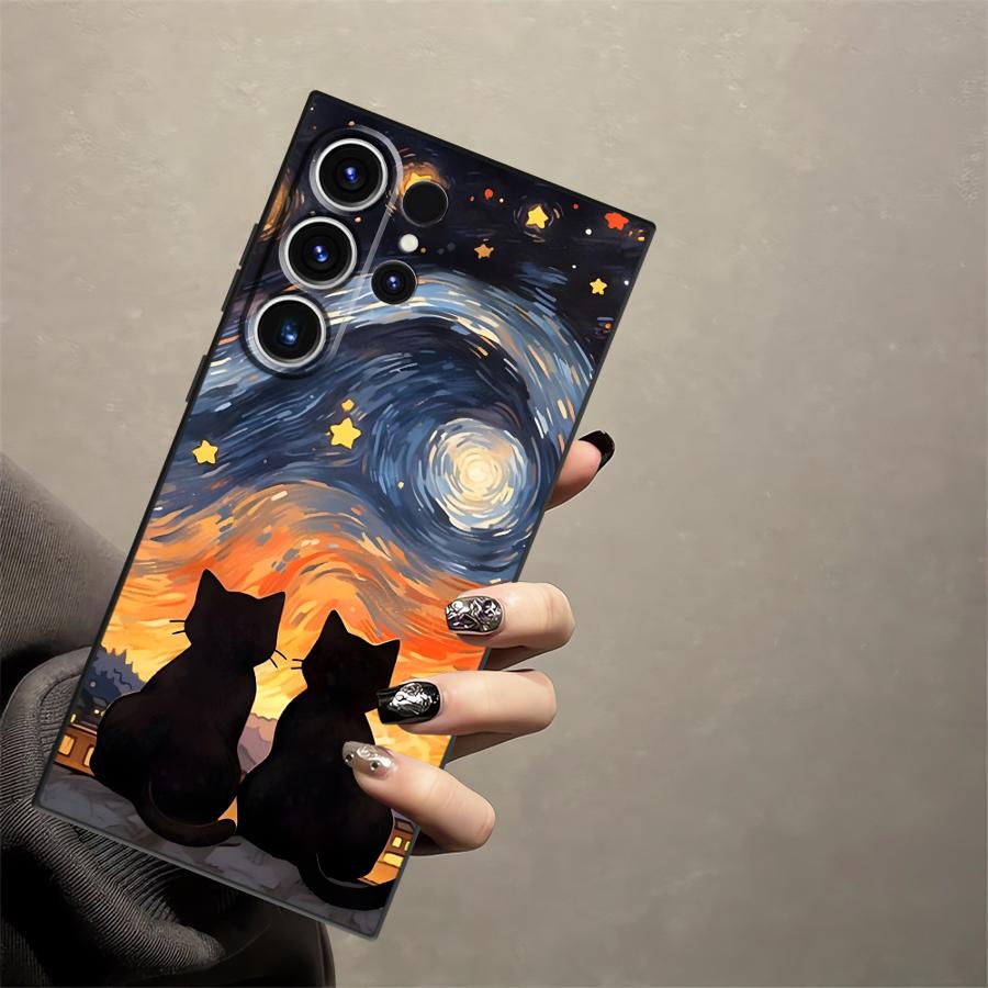 Funda Phone Cover Case for Samsung Galaxy S26 Ultra S23 S20 Ultra S10 S9 S25 Plus S24 Note 20 8 9 10 S21 FE Cartoon Cute Cat