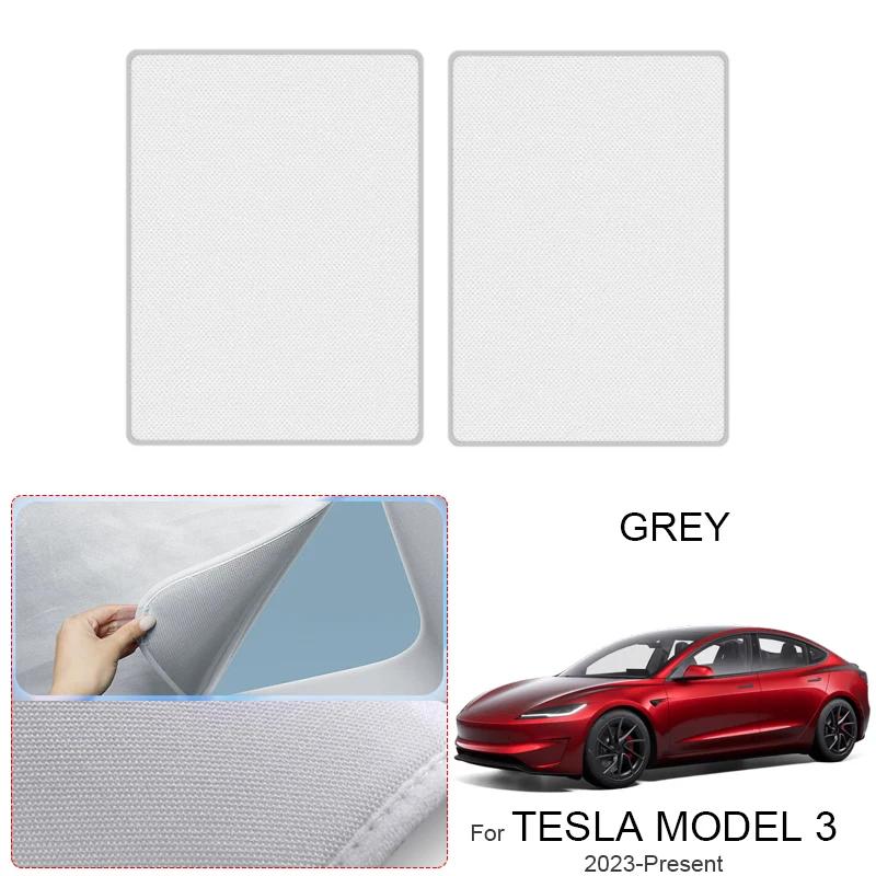 For TESLA MODEL 3 2023-Present Car Suede Fabric Electrostatic Adsorption Sunroof Sunshade Auto Anti-uv Heat Insulation Skylight
