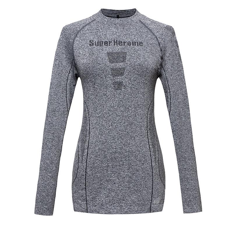 Women's Seamless Long Sleeve Quick Dry Yoga Top - Autumn Fitness, Running & Training Pullover with Round Neck