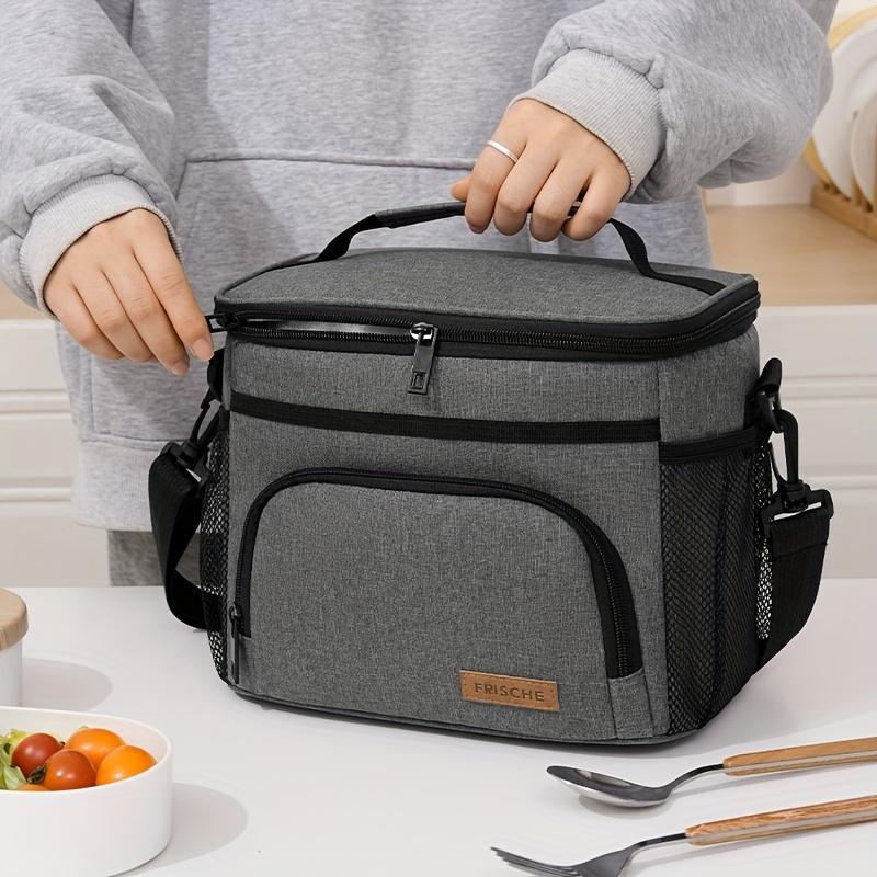 Multifunctional Insulated Lunch Bag, Waterproof, Large Capacity, Crossbody Strap, Ideal For Office, School, Picnic, Travel