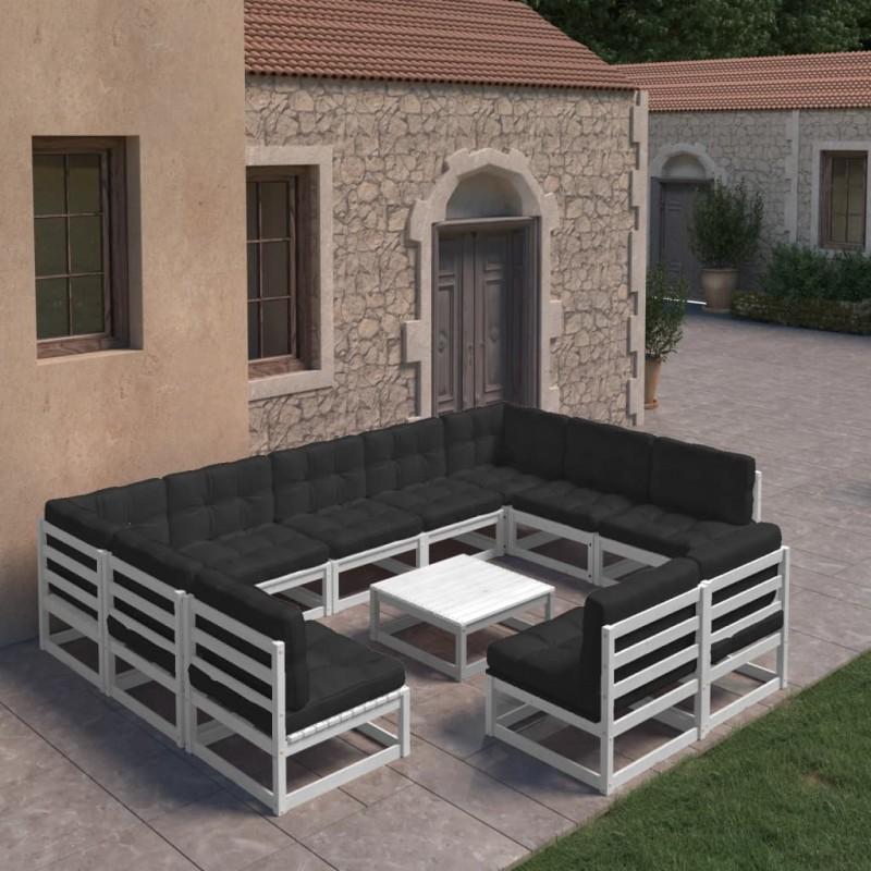 Day and Night - Day and Night 10-piece Garden Furniture Set with White Pine Wood Cushions