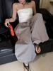 Xu Man Spring/Summer Paris Fashion Plaid Balloon Button Cuff Long Pants for Women