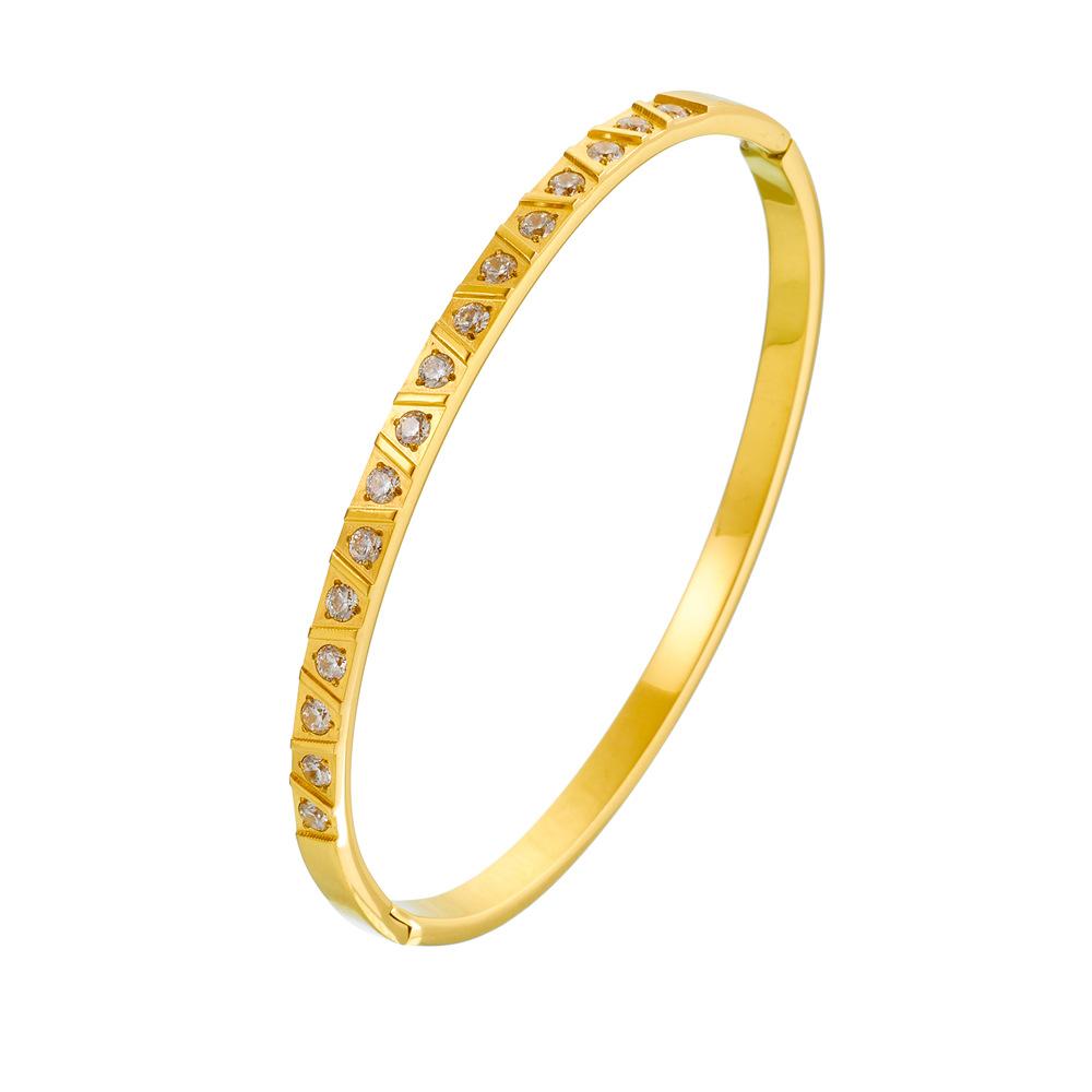 2026 Triangular Diamond-set High-end Bracelet, Niche Design Light Luxury Ins Style Fashion Buckle Bracelet