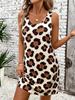 Trendy leopard print Women Dress Sleeveless Sundress Fashion leopard Graphic 3D print Summer New Daily Wear Female Clothing