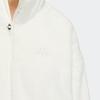 Adidas Met Fur Jacket With Embroidered Logo On The Back, Zippered Stand-Up Collar Women Outerwear White HM7102