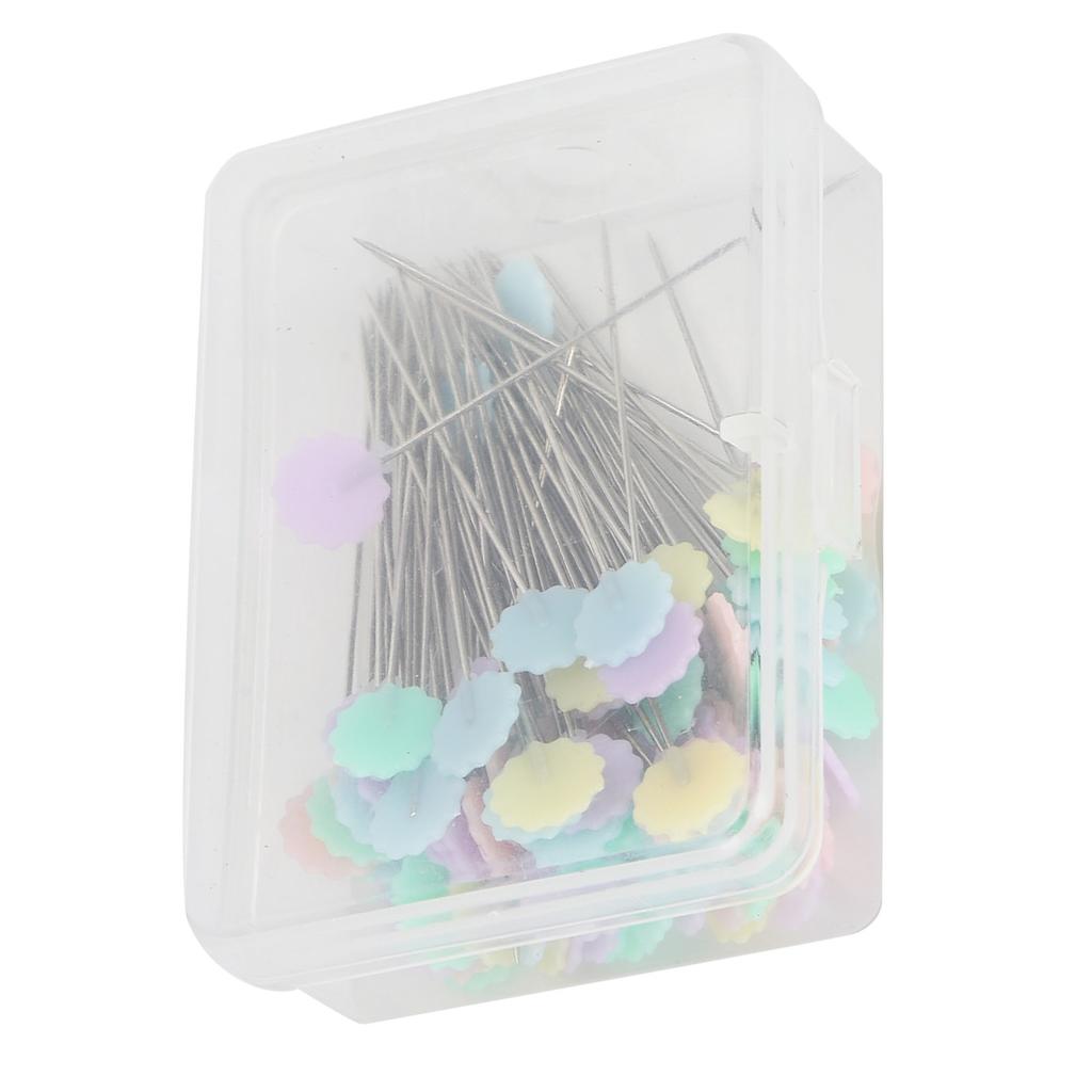 100pcs Flower Head Sewing Pins Flat Head Straight Quilting Pins for Sewing   Projects