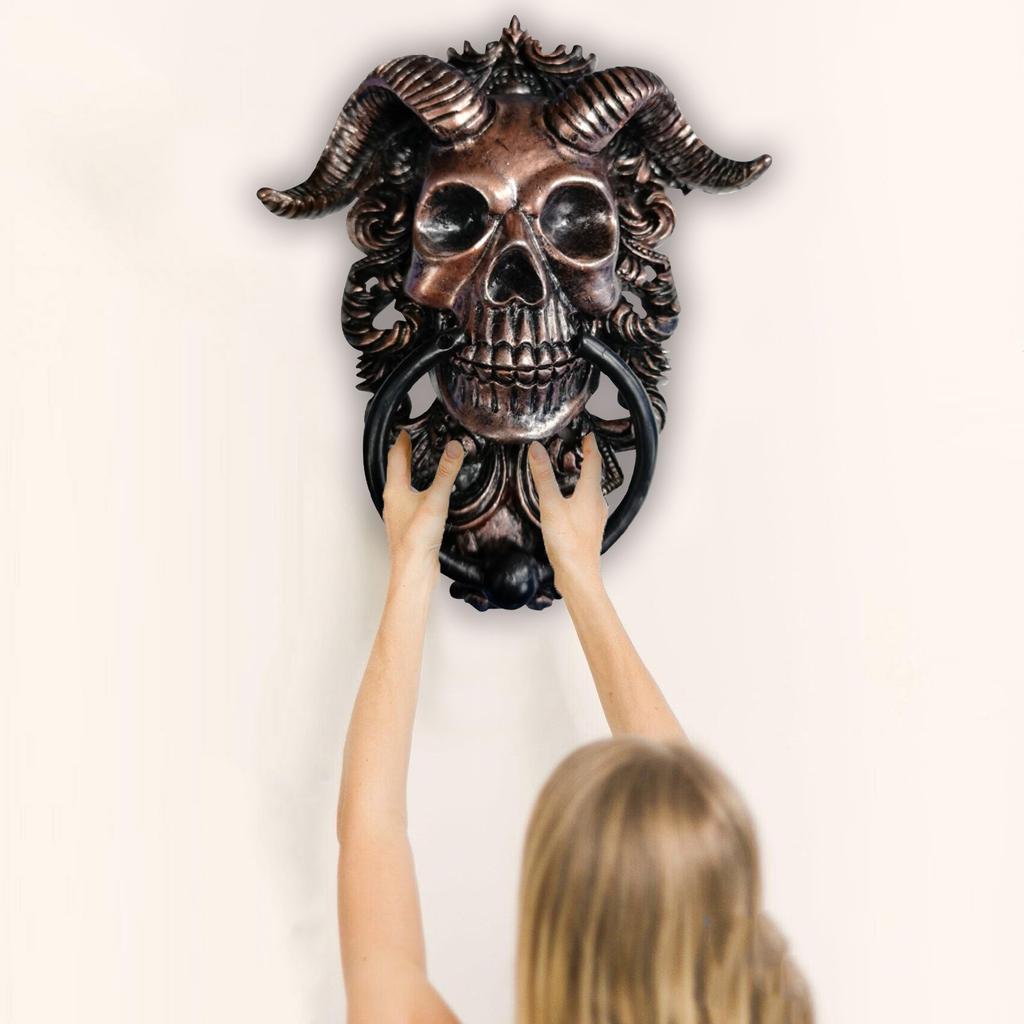 Horned-God  Hanging Door Knocker Heavy Duty Gothic Doorknocker Wall Decor