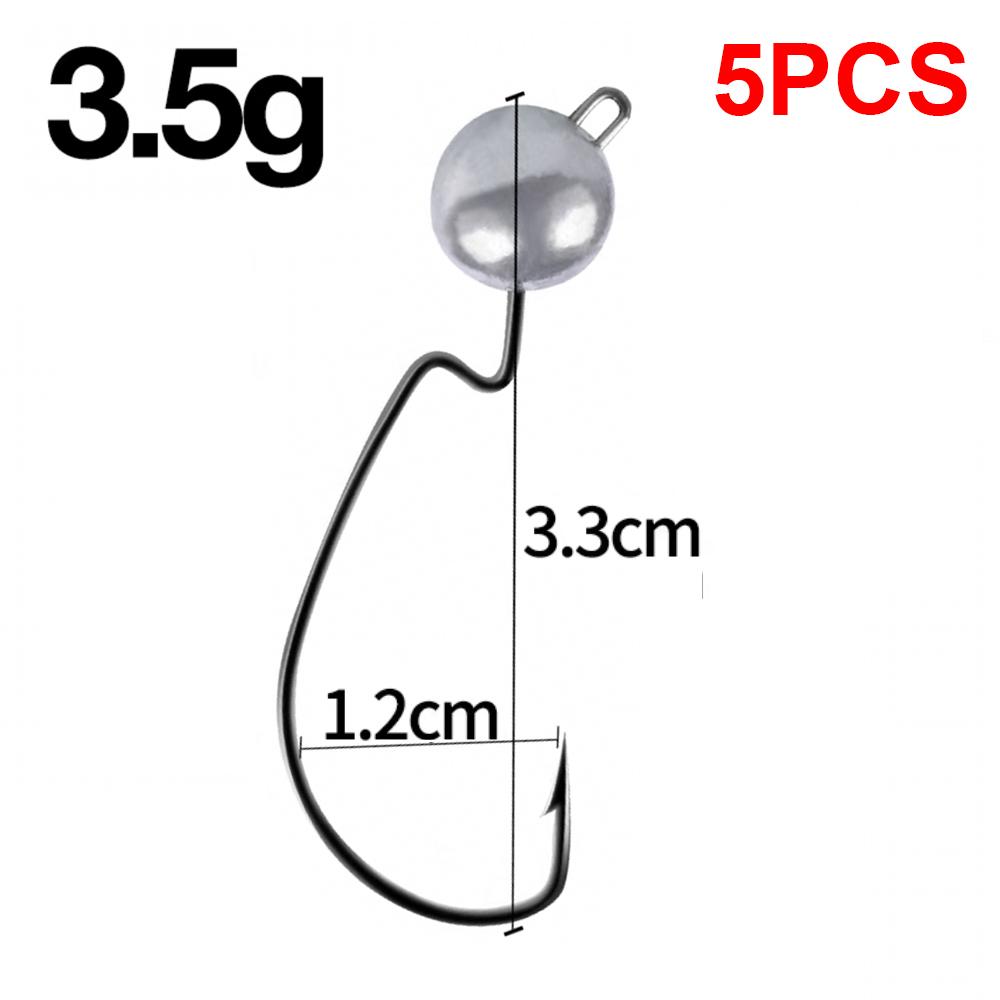 5Pcs 3.5g 5g 7g 10g Exposed Jig Head Fishing Hook Soft Worm Fishhook Jigging Crank Hook Bass Pike Fishing Tackle