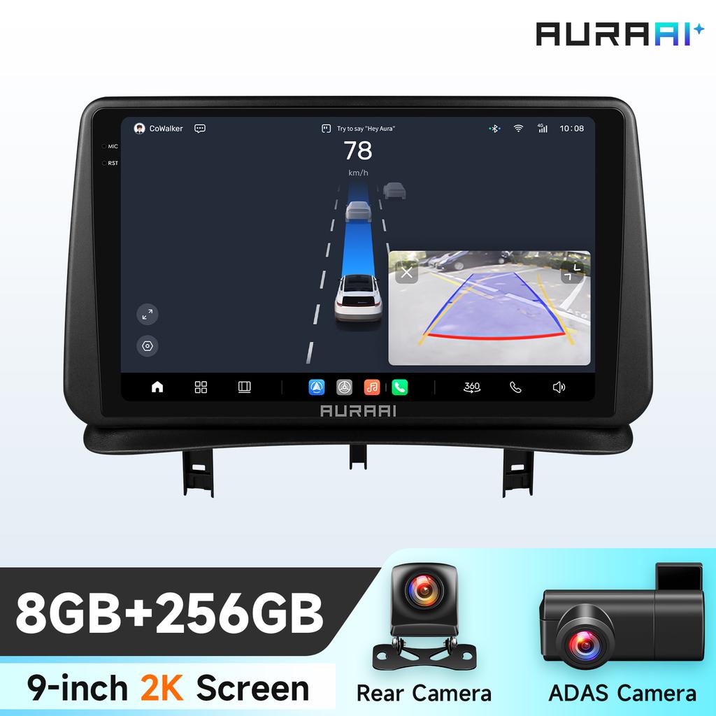 Hizpo 2K Screen Wireless Apple Carplay Android Auto for Renault CLIO 3 2005 - 2014 Car Infotainment Multimedia Player GPS Stereo Intelligent Screen