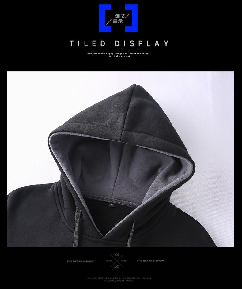 Pánská mikina s kapucí Plus Velvet - Jaro/Podzim 2020 Trendy Volný Střih, Všestranná Bunda pro Páry