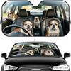 Bulldog Dog Driving Sun Visor Reusable Aluminum Foil Car Windshield Sun Visor UV Protector Heat Insulation Cover Shade