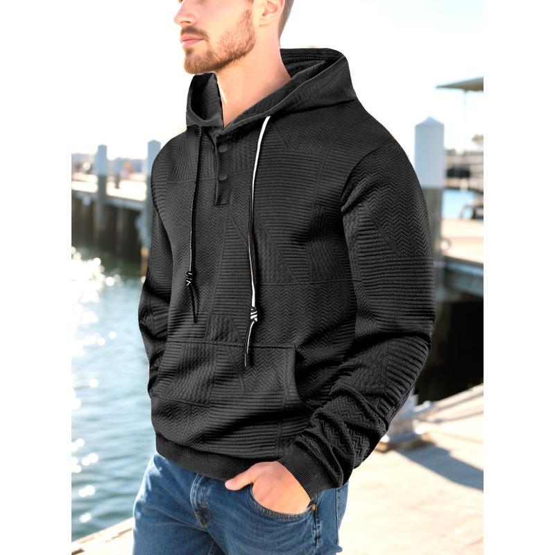 Spring and Autumn Trend Men's Clothing Solid Color Hooded Sweater Fat Men's Fattened Large Size Loose Sports Casual Top Jacket