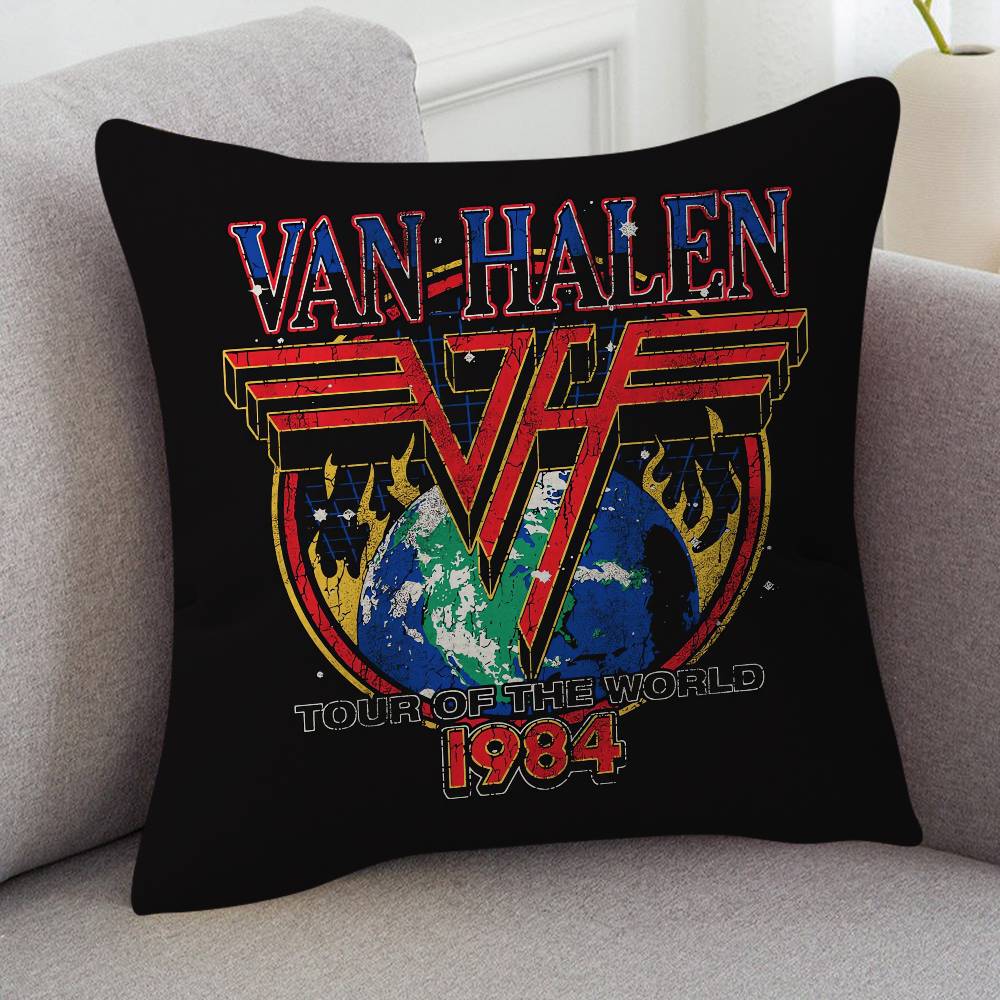Rock Band Van Halen Cartoon Series Square Pillowcase Soft Waist Sofa Cushion Cover Bedroom Room Pillowcase